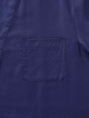 Men's Lounge Gown Lombard 6 Cotton Jacquard Navy