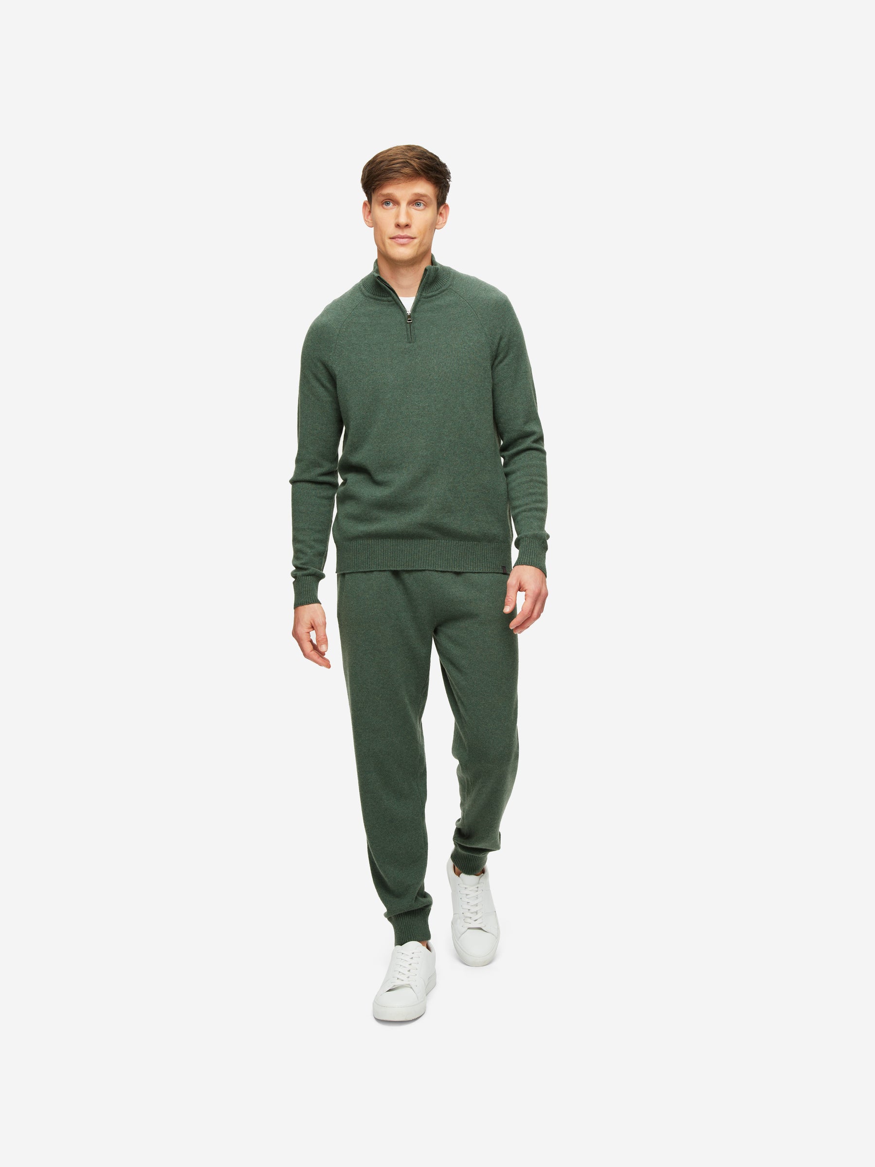 Men's Half-Zip Sweater Finley Cashmere Green