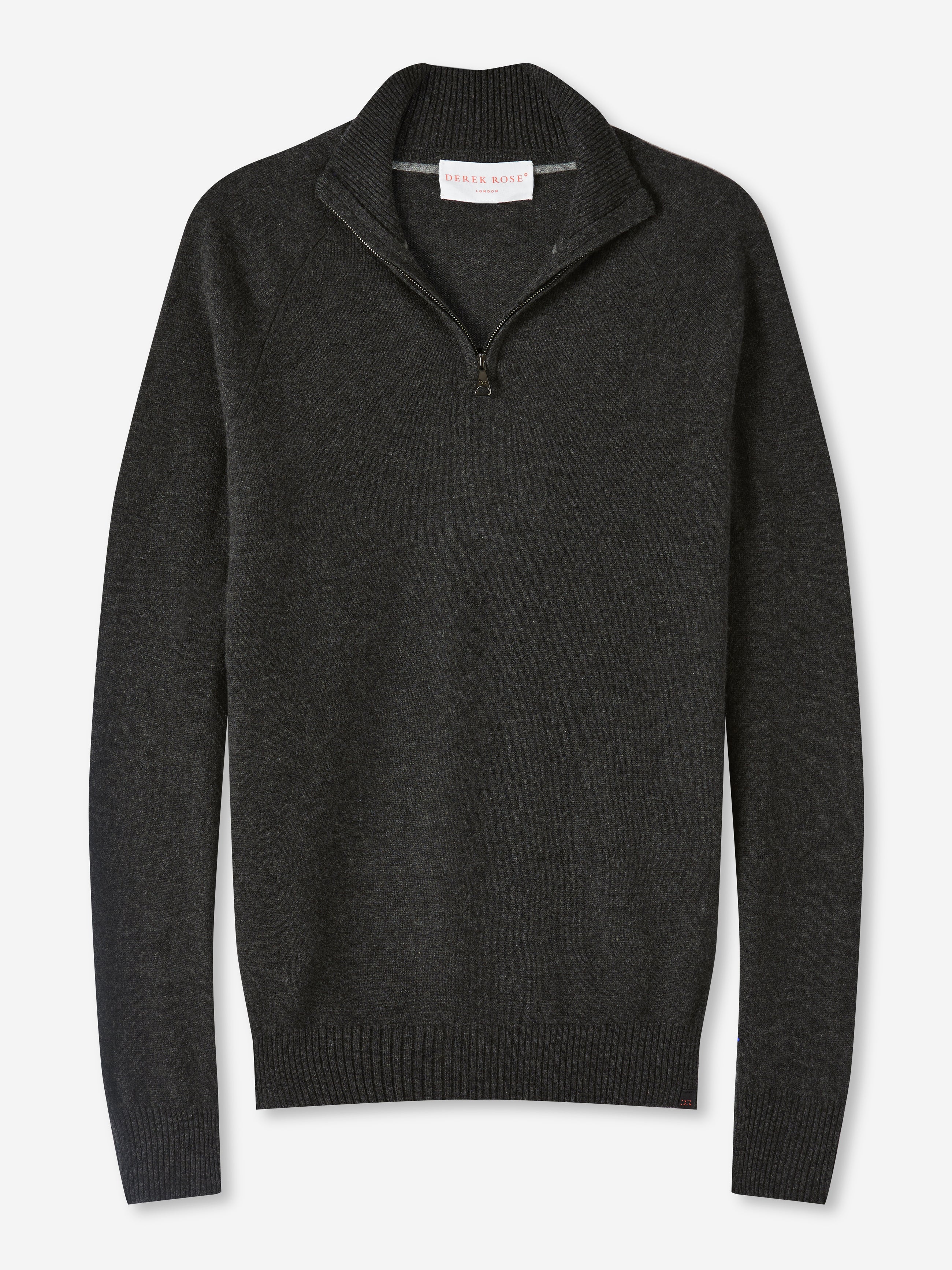 [[Mens Half-Zip Sweater Finley Cashmere Charcoal (Size)]]