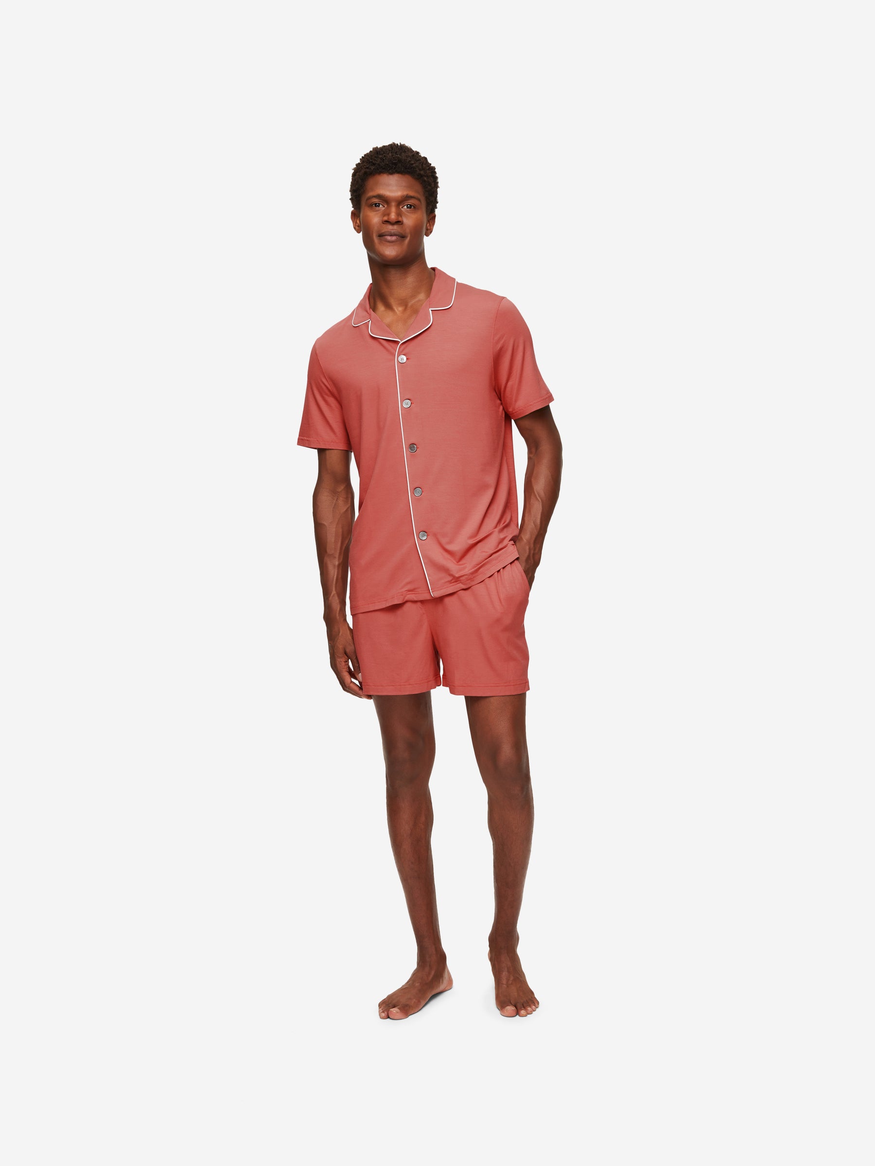 Men's Short Pyjamas Basel Micro Modal Stretch Soft  Cedar