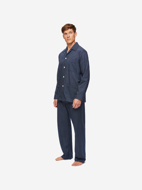 Men's Classic Fit Pyjamas Plaza 21 Cotton Batiste Navy