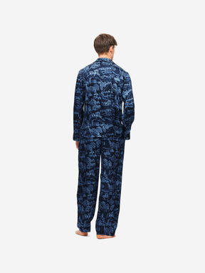 Men's Pyjamas Brindisi 84 Silk Satin Navy