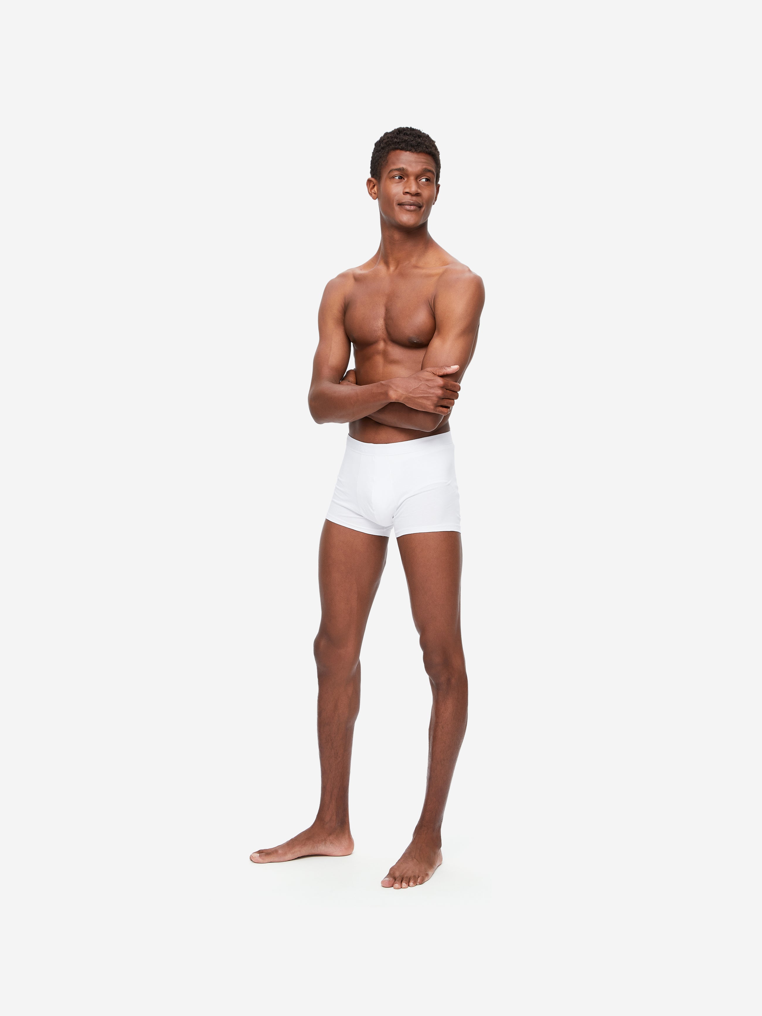 Jack Pima Cotton Stretch Stretch White Men's Boxer Briefs