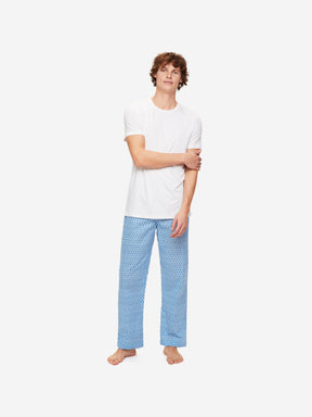 Men's Lounge Trousers Nelson 87 Cotton Batiste Blue