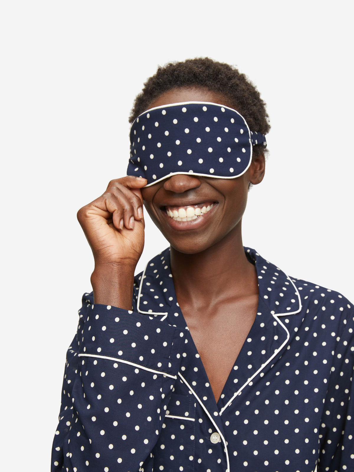 Eye Mask Plaza 60 Cotton Batiste Navy