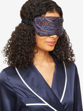Eye Mask Verona 59 Silk Jacquard Navy