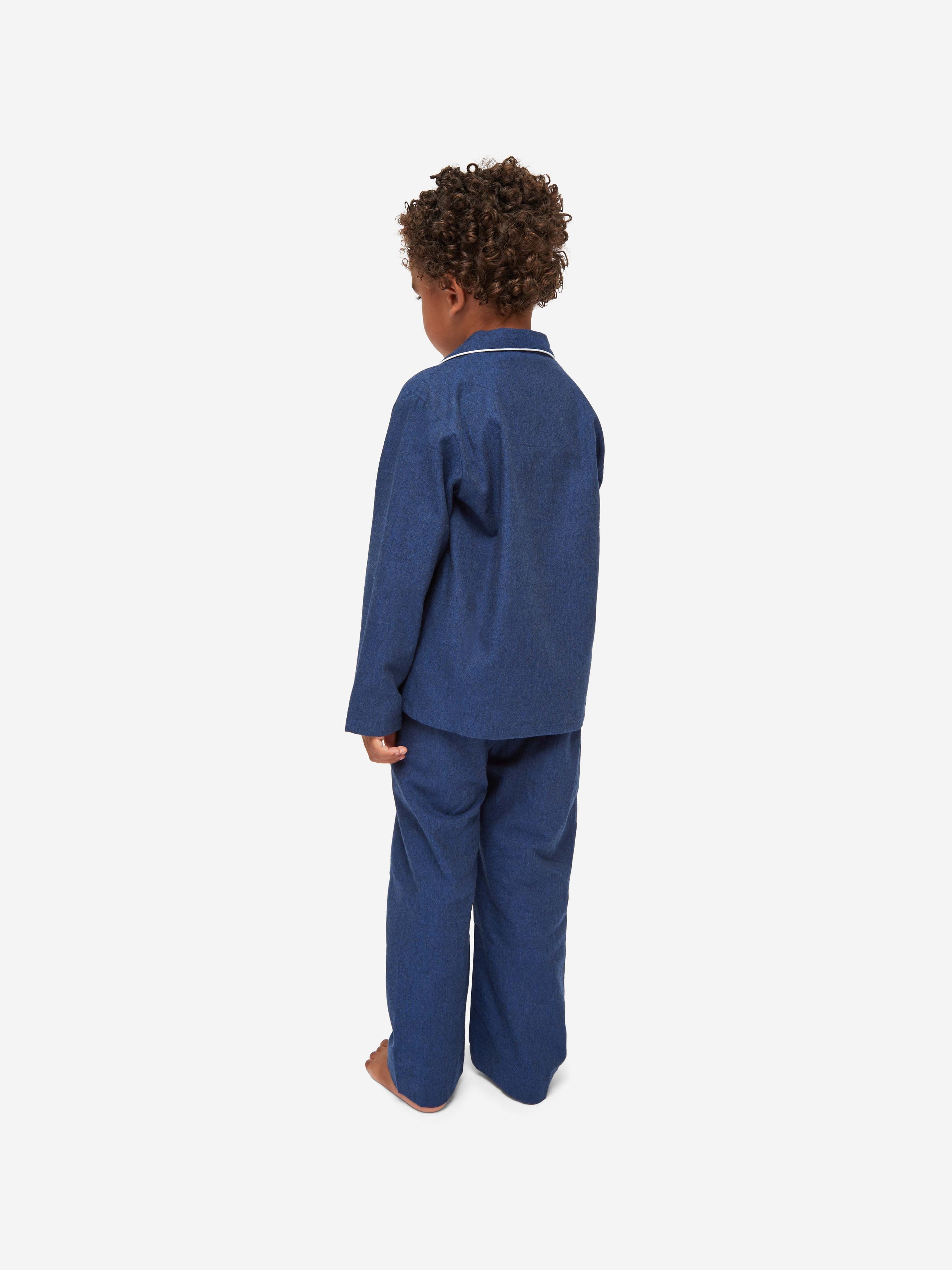 Kids' Pyjamas Balmoral 3 Brushed Cotton Navy