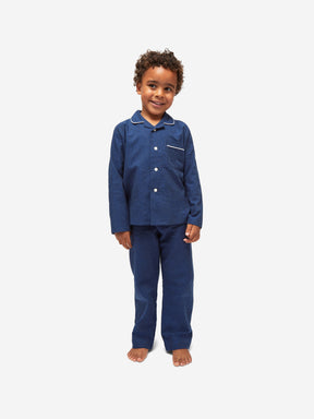 Kids' Pyjamas Balmoral 3 Brushed Cotton Navy