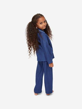 Kids' Pyjamas Cotton Jacquard Navy Rose Star Pattern
