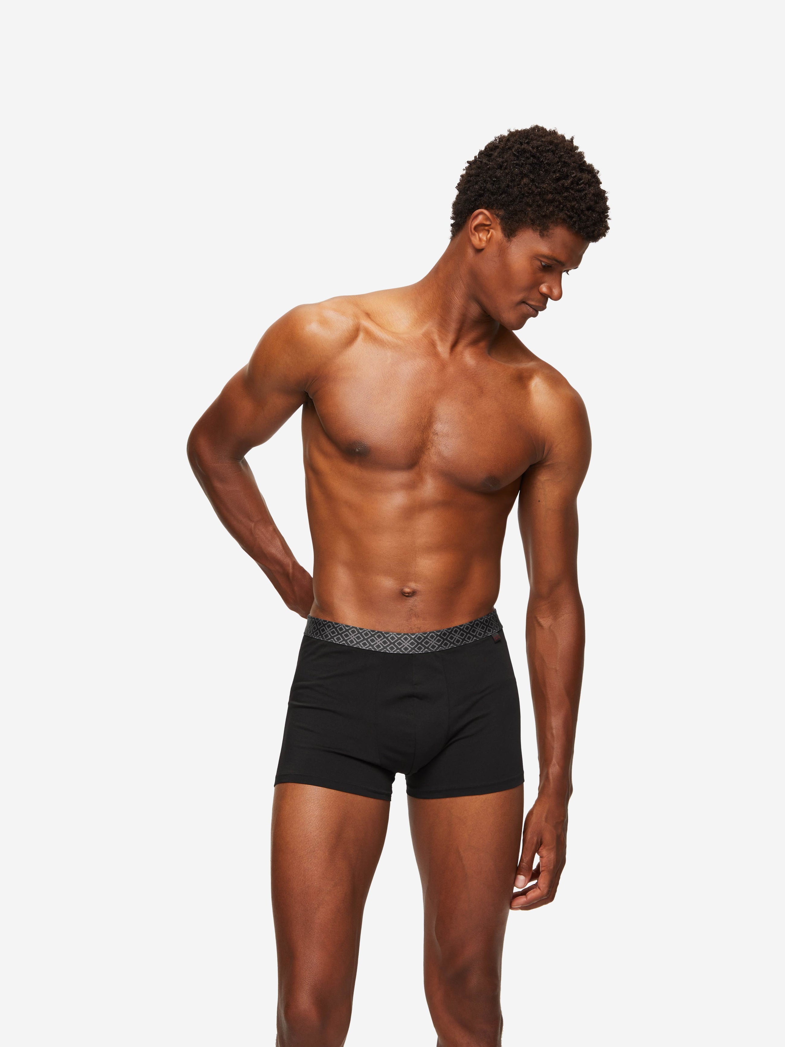 Men's Boxer Briefs Band 57 Pima Cotton Stretch Black