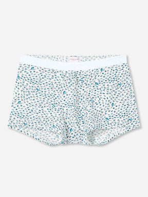 Men's Boxer Briefs Birds Pima Cotton Stretch White