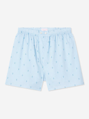 Men's Classic Fit Boxers Nelson 94 Cotton Batiste Blue