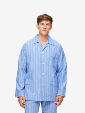 Men's Classic Fit Pyjamas Arran 20 Brushed Cotton Blue
