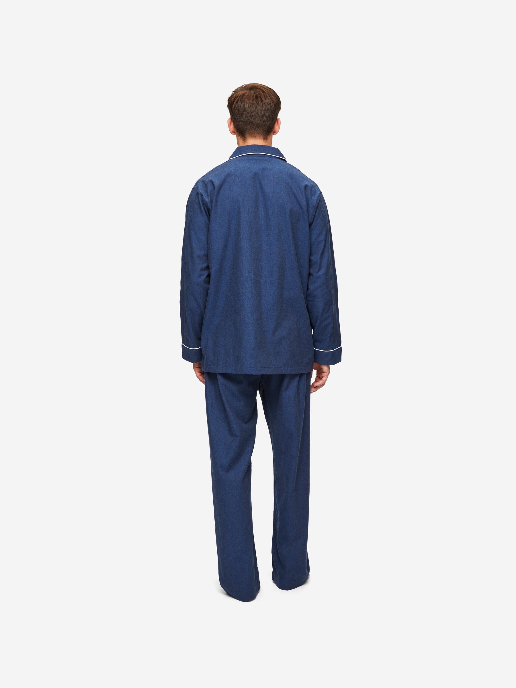 Men's Classic Fit Pyjamas Balmoral 3 Brushed Cotton Navy