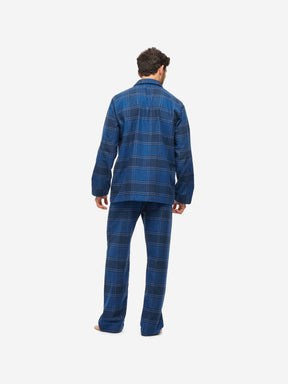 Men's Classic Fit Pyjamas Kelburn 27 Brushed Cotton Navy
