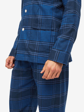 Men's Classic Fit Pyjamas Kelburn 27 Brushed Cotton Navy