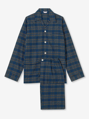 Men's Classic Fit Pyjamas Kelburn 30 Brushed Cotton Navy