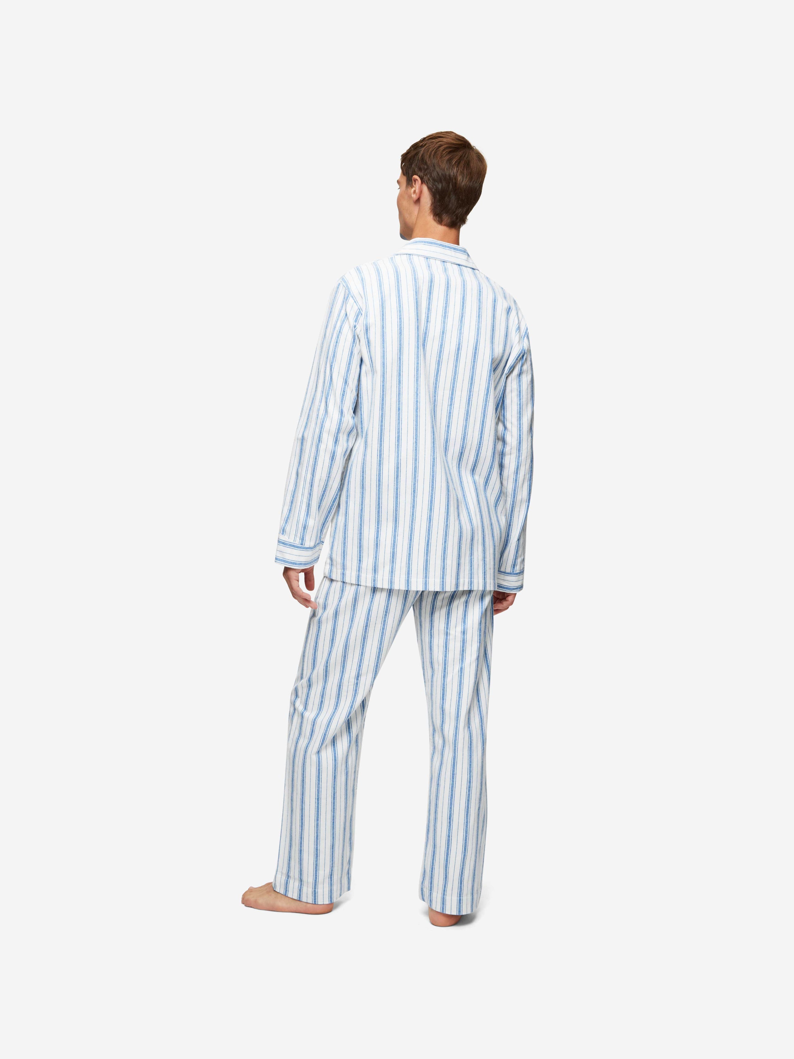 Men's Classic Fit Pyjamas Kelburn 31 Brushed Cotton Blue