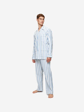 Men's Classic Fit Pyjamas Kelburn 31 Brushed Cotton Blue