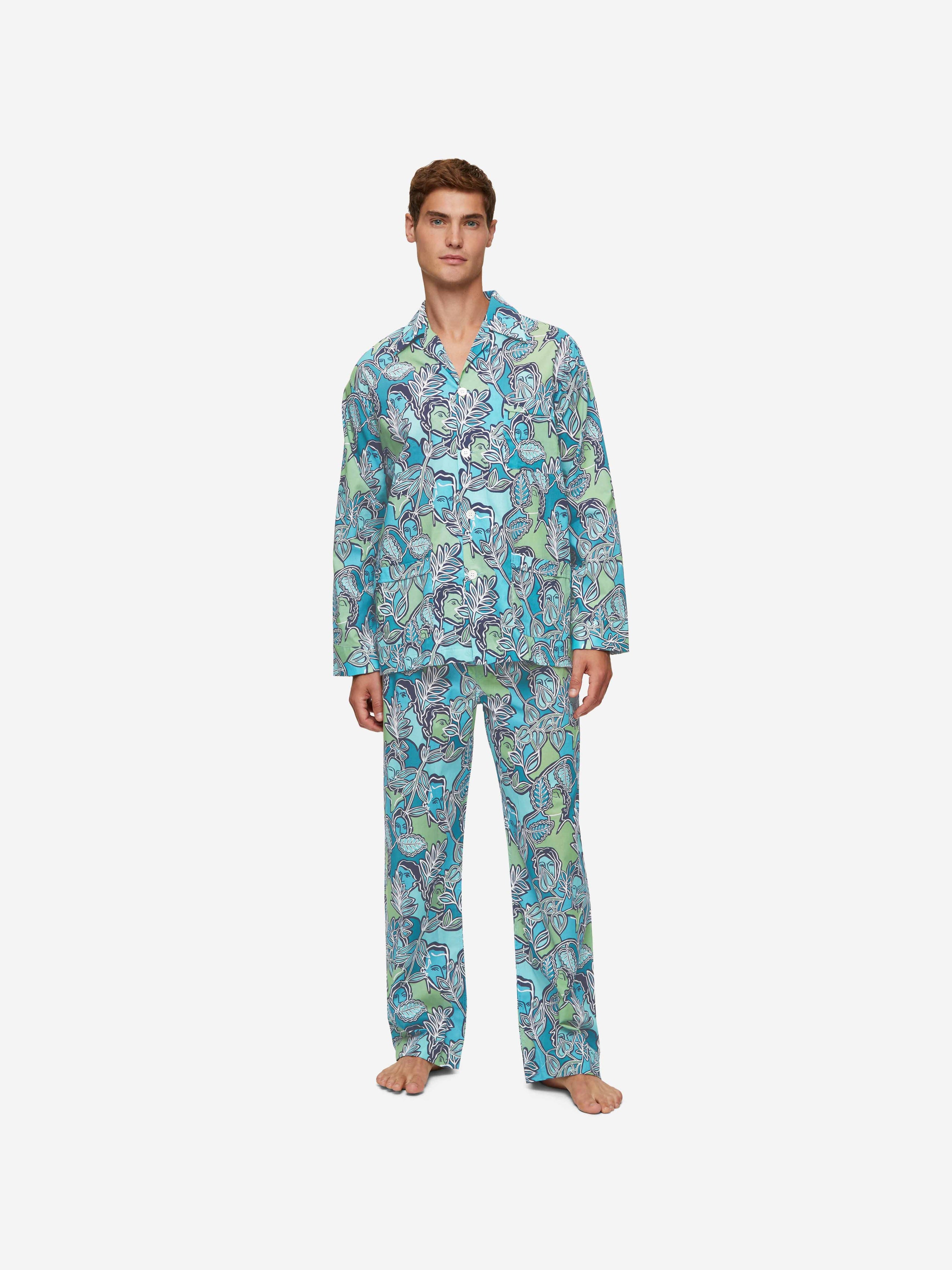 Men's Classic Fit Pyjamas Ledbury 57 Cotton Batiste Multi