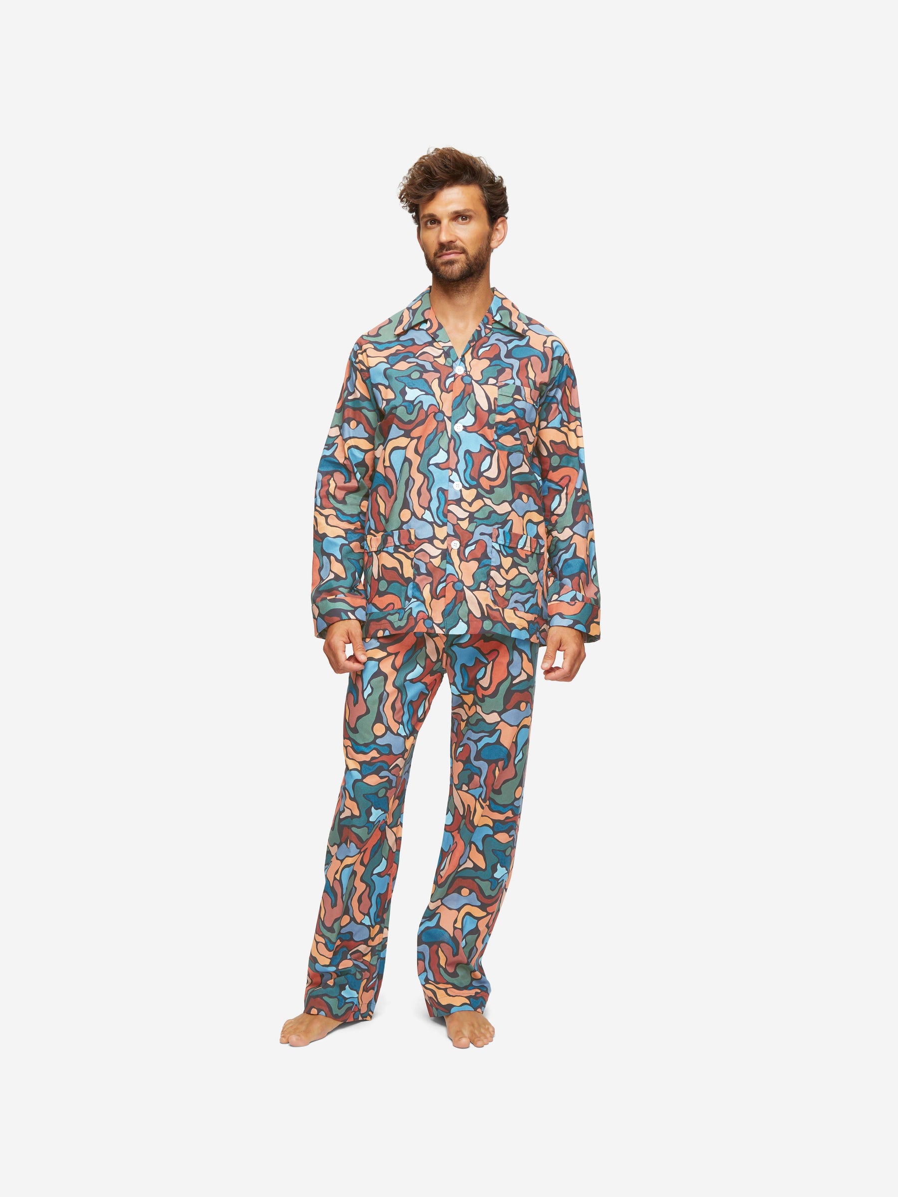 Men's Classic Fit Pyjamas Ledbury 61 Cotton Batiste Multi