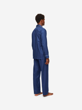 Men's Classic Fit Pyjamas Lombard 6 Cotton Jacquard Navy
