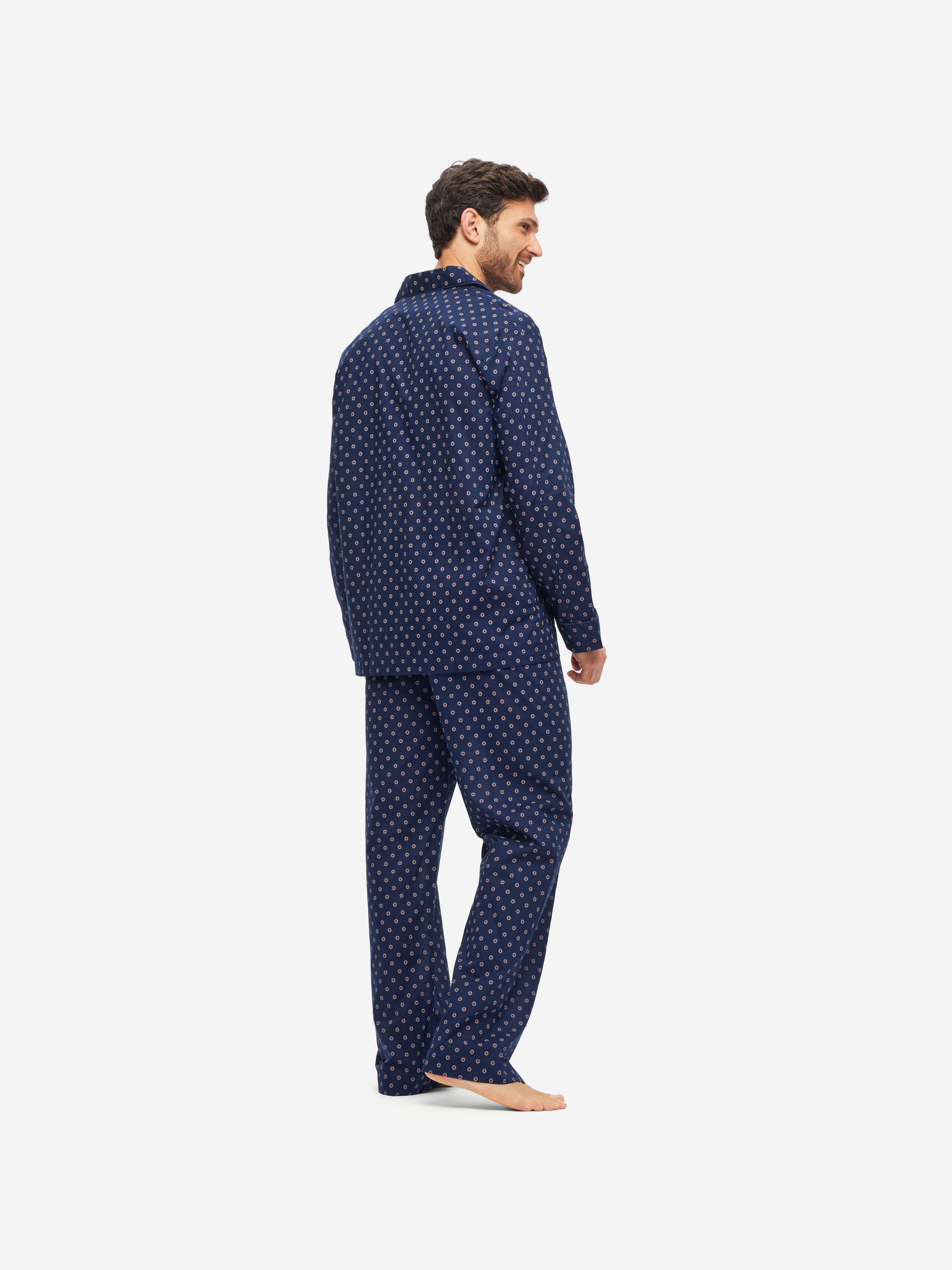 Men's Classic Fit Pyjamas Nelson 90 Cotton Batiste Navy