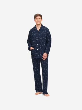 Men's Classic Fit Pyjamas Nelson 91 Cotton Batiste Navy