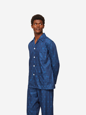Men's Classic Fit Pyjamas Paris 24 Cotton Jacquard Navy