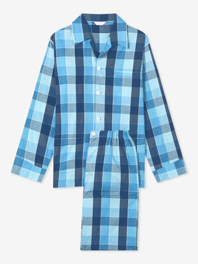 Men's Classic Fit Pyjamas Ranga 45 Brushed Cotton Blue
