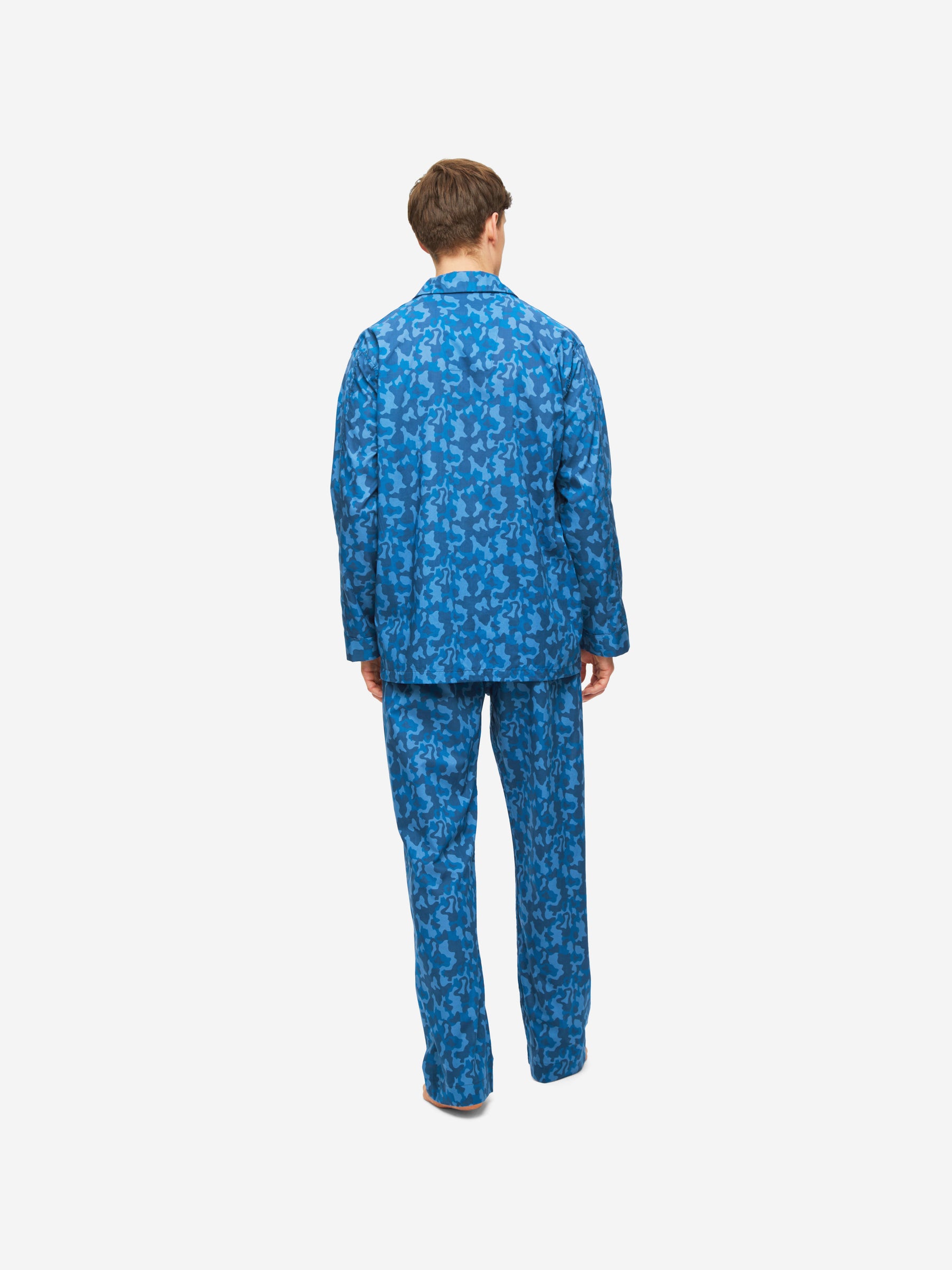 Men's Classic Fit Pyjamas Ledbury 55 Cotton Batiste Blue