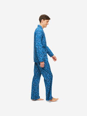 Men's Classic Fit Pyjamas Ledbury 55 Cotton Batiste Blue
