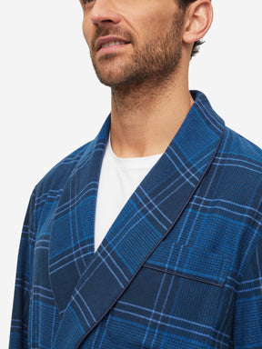 Men's Dressing Gown Kelburn 27 Brushed Cotton Navy