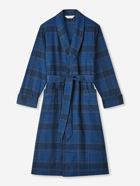 Men's Dressing Gown Kelburn 27 Brushed Cotton Navy
