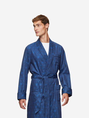 Men's Dressing Gown Paris 24 Cotton Jacquard Navy