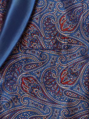 Men's Dressing Gown Verona 59 Silk Jacquard Navy