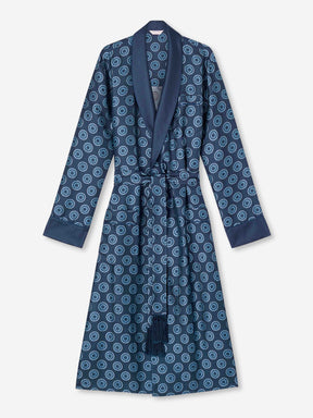 Men's Dressing Gown Verona 62 Silk Jacquard Navy