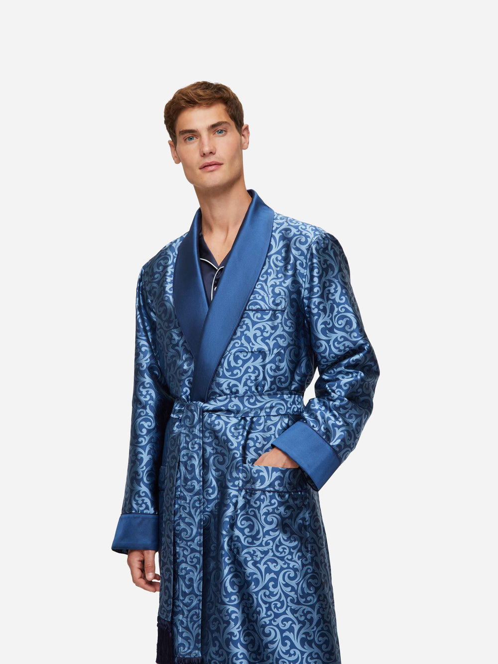 Luxury Men's Silk Dressing Gowns Silk Robes Derek Rose