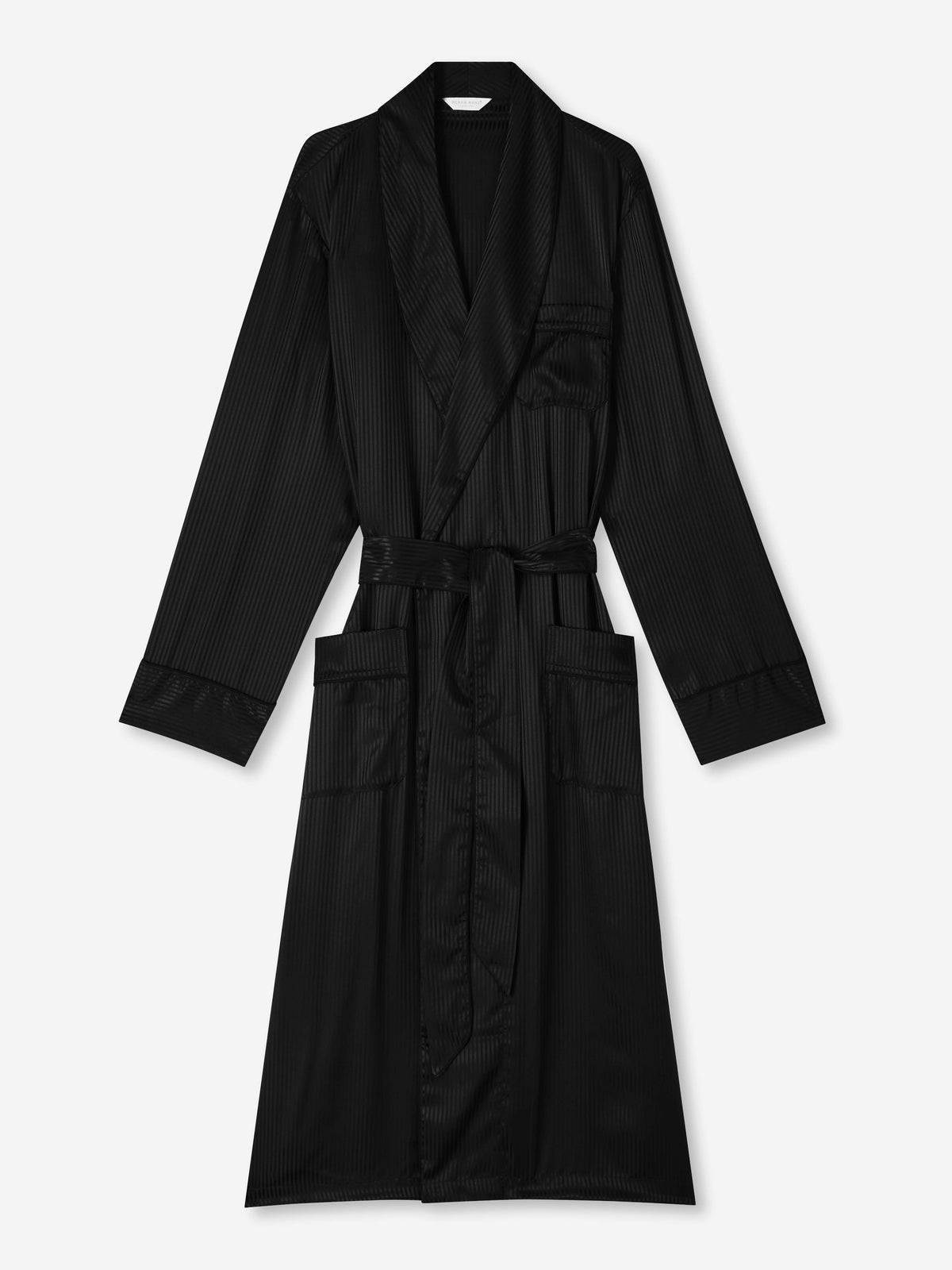 Men's Dressing Gown Woburn 8 Silk Satin Black