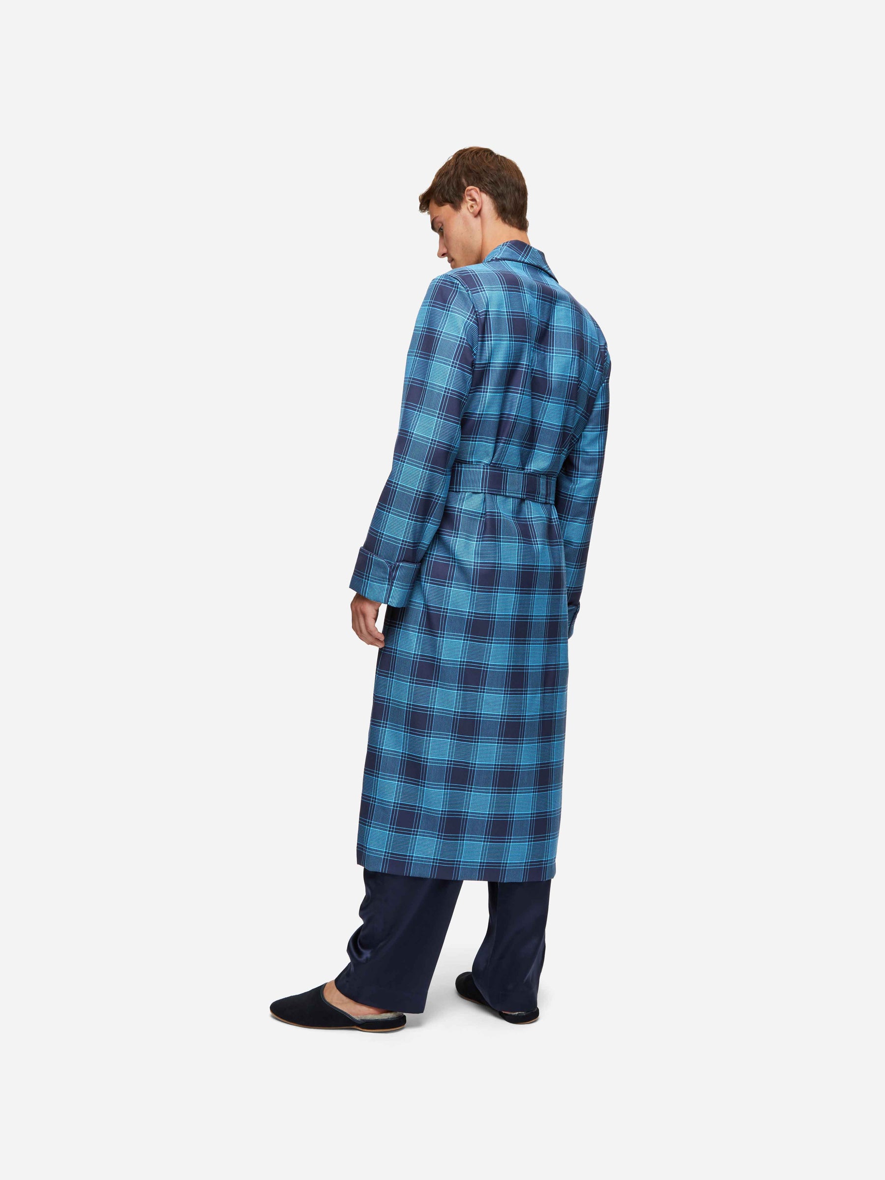 Men's Dressing Gown York 41 Wool Blue