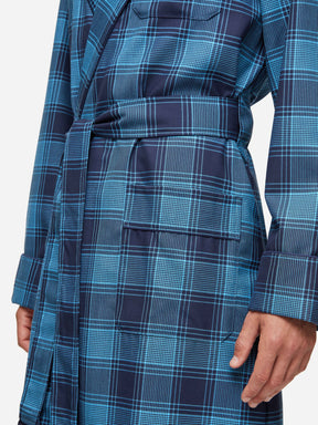 Men's Dressing Gown York 41 Wool Blue