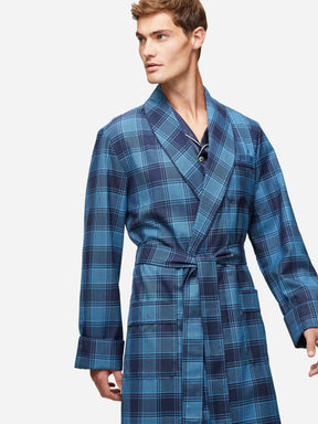 Men's Dressing Gown York 41 Wool Blue