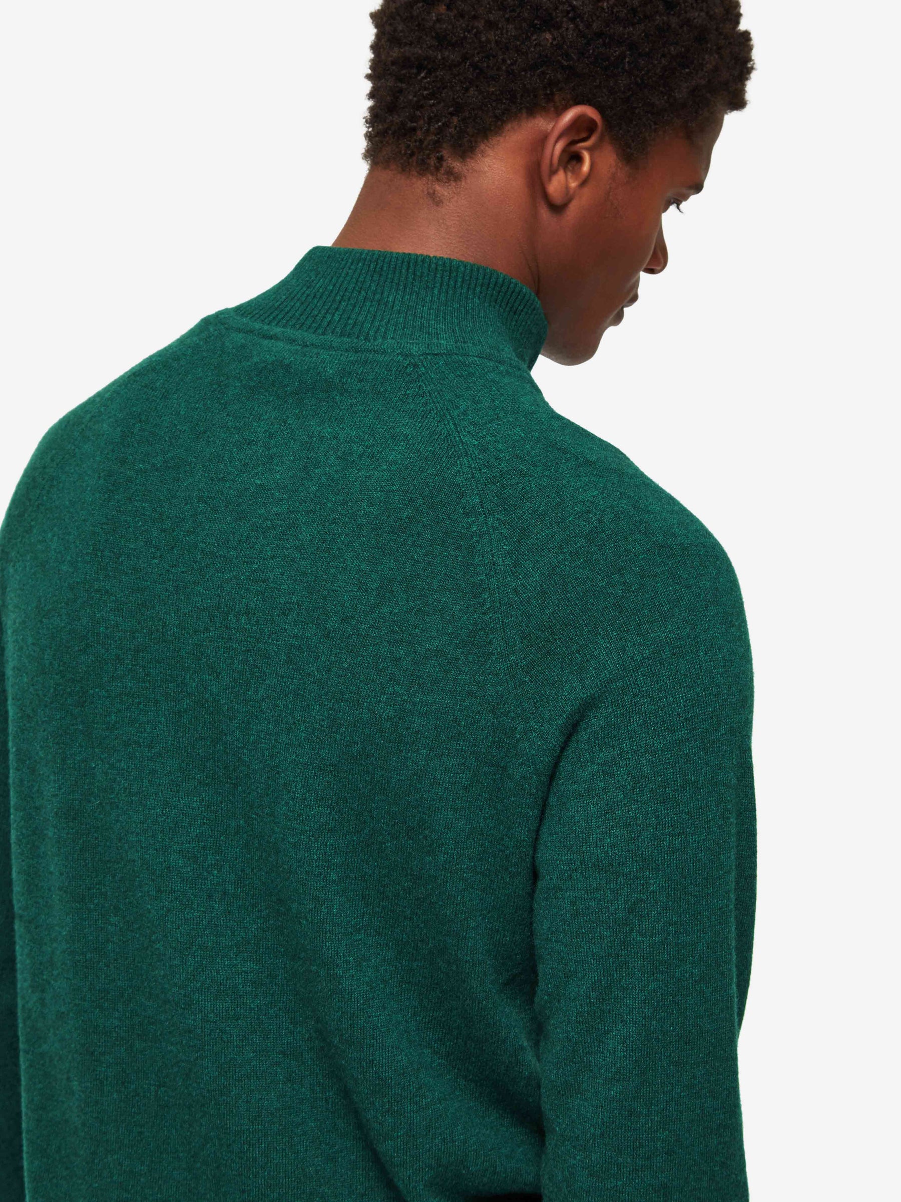 Men's Half-Zip Sweater Finley Cashmere Dark Green Heather