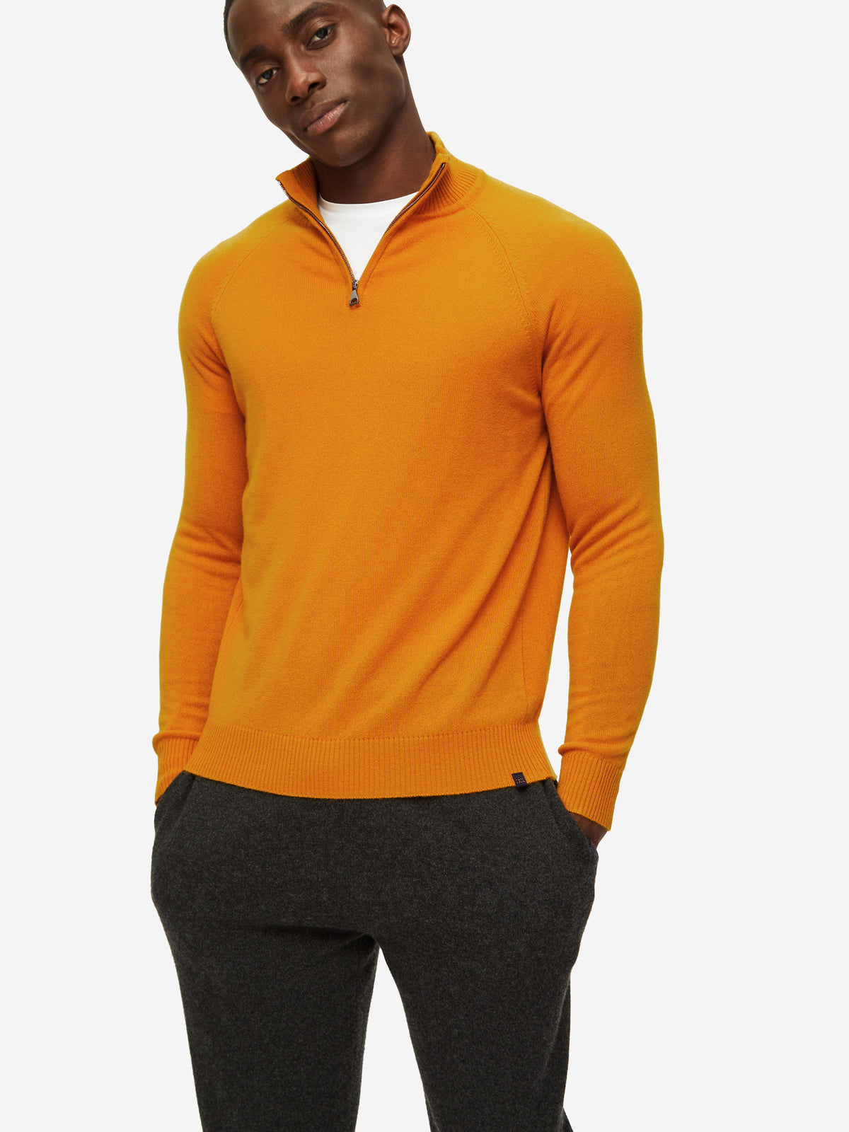 Men's Half-Zip Sweater Finley Cashmere Orange