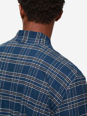 Men's Lounge Gown Kelburn 30 Brushed Cotton Navy