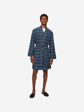 Men's Lounge Gown Kelburn 30 Brushed Cotton Navy