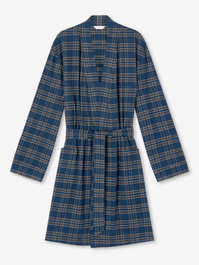 Men's Lounge Gown Kelburn 30 Brushed Cotton Navy