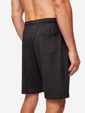 Men's Lounge Shorts London 9 Bird Print Micro Modal Black