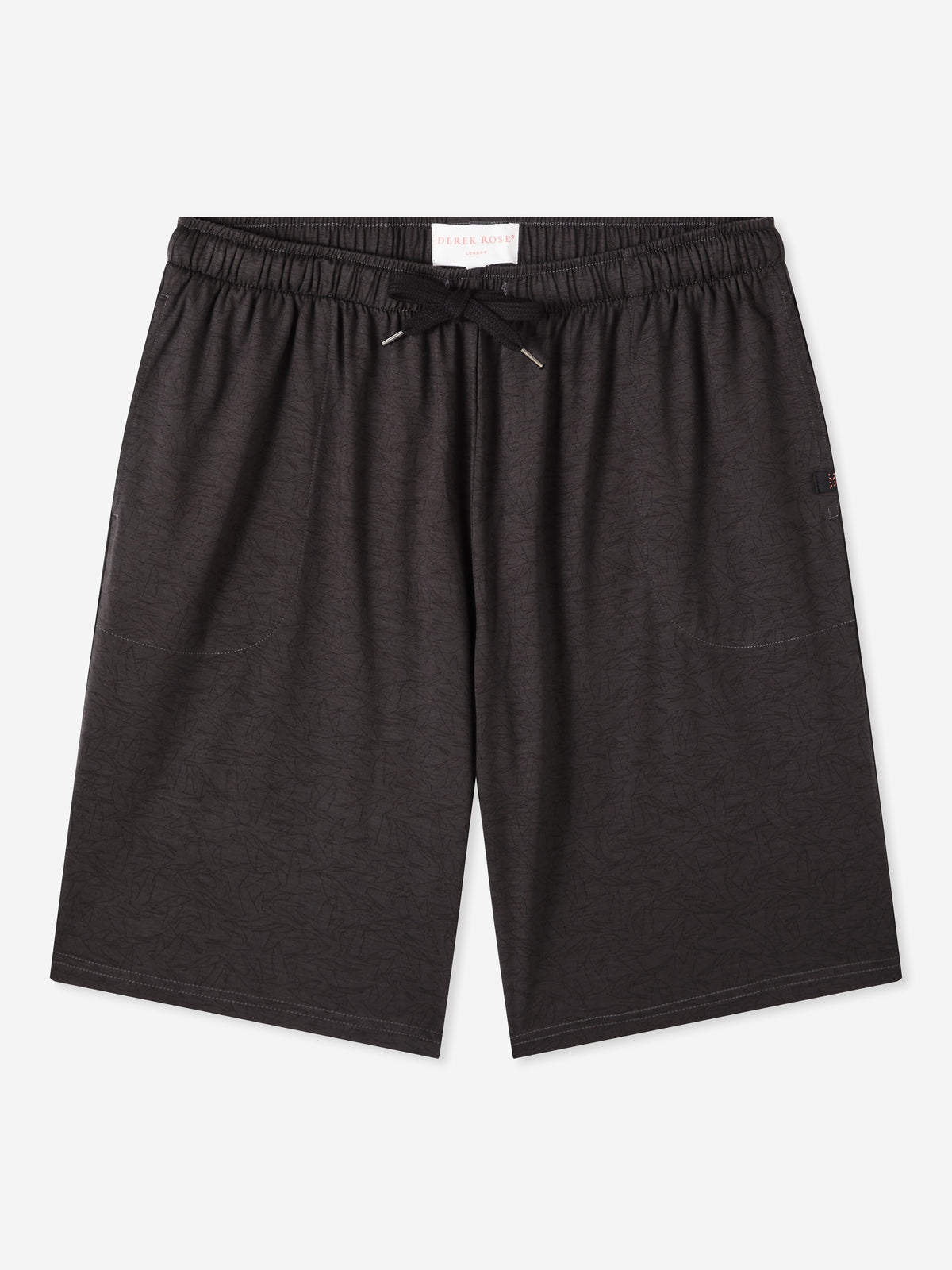 Men's Lounge Shorts London 9 Bird Print Micro Modal Black