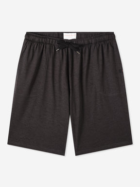 Men's Lounge Shorts London 9 Bird Print Micro Modal Black